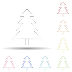 Aufkleber - Tree colored in multi color style icon. Simple thin line, outline vector of camping icons for ui and ux, website or mobile application