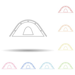Poster - Tent colored in multi color style icon. Simple thin line, outline vector of camping icons for ui and ux, website or mobile application