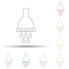 Poster - Camp shower colored in multi color style icon. Simple thin line, outline vector of camping icons for ui and ux, website or mobile application