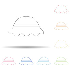 Poster - Camp cap colored in multi color style icon. Simple thin line, outline vector of camping icons for ui and ux, website or mobile application