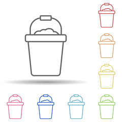 Aufkleber - Bucket carwash chemical in multi color style icon. Simple thin line, outline vector of car wash icons for ui and ux, website or mobile application