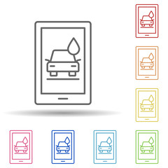 Aufkleber - Mobile carwash app in multi color style icon. Simple thin line, outline vector of car wash icons for ui and ux, website or mobile application