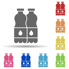 Aufkleber - Water bottles in multi color style icon. Simple glyph, flat vector of charity icons for ui and ux, website or mobile application
