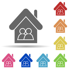 Poster - Charity, architecture and city in multi color style icon. Simple glyph, flat vector of charity icons for ui and ux, website or mobile application