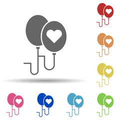 Aufkleber - Charity, balloons in multi color style icon. Simple glyph, flat vector of charity icons for ui and ux, website or mobile application