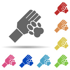 Poster - Charity, animal in multi color style icon. Simple glyph, flat vector of charity icons for ui and ux, website or mobile application