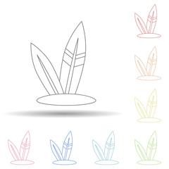 Aufkleber - surfboard flat in multi color style icon. Simple thin line, outline vector of Summer icons for ui and ux, website or mobile application
