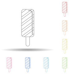 Aufkleber - ice cream flat in multi color style icon. Simple thin line, outline vector of Summer icons for ui and ux, website or mobile application