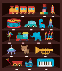 Poster - Toys icon set vector design