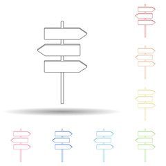 Poster - road guide flat in multi color style icon. Simple thin line, outline vector of Summer icons for ui and ux, website or mobile application
