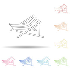 Poster - beach table flat in multi color style icon. Simple thin line, outline vector of Summer icons for ui and ux, website or mobile application