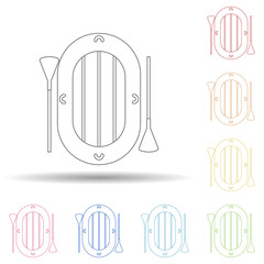 Aufkleber - inflatable boat flat in multi color style icon. Simple thin line, outline vector of Summer icons for ui and ux, website or mobile application