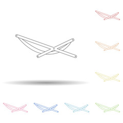 Poster - chaise-longue flat in multi color style icon. Simple thin line, outline vector of Summer icons for ui and ux, website or mobile application