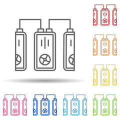 Poster - crypto farm multi color style icon. Simple thin line, outline vector of cryptocurrency icons for ui and ux, website or mobile application