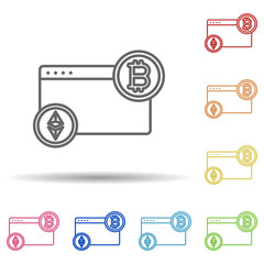 Aufkleber - web multi color style icon. simple thin line, outline vector of cryptocurrency icons for ui and ux, 