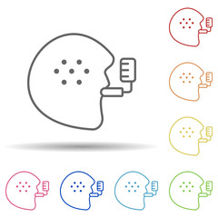 Aufkleber - Inhaler, disease, medical in multi color style icon. Simple thin line, outline vector of charity icons for ui and ux, website or mobile application