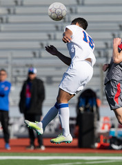 Young Soccer Players Making Athletic Plays During a Soccer Game