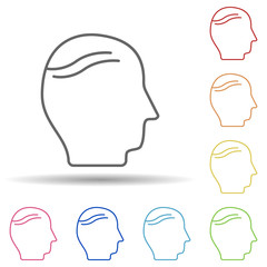 Aufkleber - Baldness, disease, head in multi color style icon. Simple thin line, outline vector of charity icons for ui and ux, website or mobile application