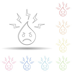 Poster - Emoji angry in multi color style icon. Simple thin line, outline vector of emoji icons for ui and ux, website or mobile application