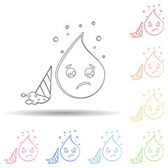 Aufkleber - Emoji indifferent in multi color style icon. Simple thin line, outline vector of emoji icons for ui and ux, website or mobile application