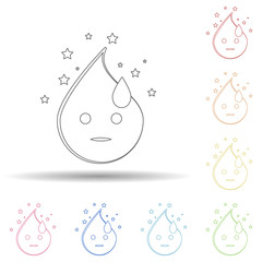 Poster - Emoji embarrassed in multi color style icon. Simple thin line, outline vector of emoji icons for ui and ux, website or mobile application
