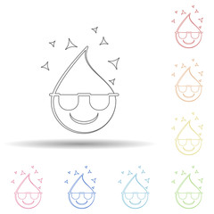 Aufkleber - Emoji sunglasses in multi color style icon. Simple thin line, outline vector of emoji icons for ui and ux, website or mobile application