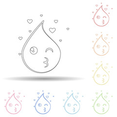 Aufkleber - Emoji kiss in multi color style icon. Simple thin line, outline vector of emoji icons for ui and ux, website or mobile application