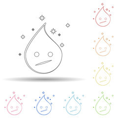 Aufkleber - Emoji indifferent in multi color style icon. Simple thin line, outline vector of emoji icons for ui and ux, website or mobile application