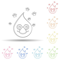 Poster - Emoji nerd in multi color style icon. Simple thin line, outline vector of emoji icons for ui and ux, website or mobile application