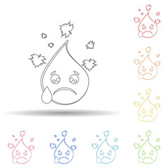 Poster - Emoji worried in multi color style icon. Simple thin line, outline vector of emoji icons for ui and ux, website or mobile application