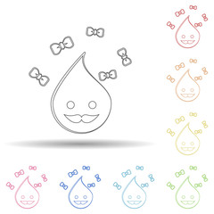 Aufkleber - Emoji moustache in multi color style icon. Simple thin line, outline vector of emoji icons for ui and ux, website or mobile application
