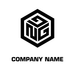 logo hexagon style initial letter for a company and industry