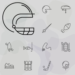 Poster - rugby helmet icon. Sport icons universal set for web and mobile