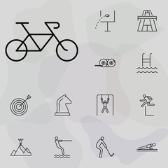 Poster - a bike icon. Sport icons universal set for web and mobile