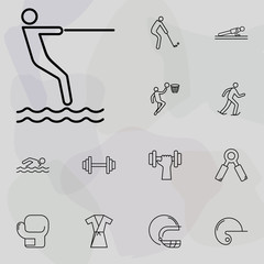 Poster - water skiing icon. Sport icons universal set for web and mobile