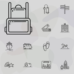 Poster - tourist backpack icon. summer holiday and Travel icons universal set for web and mobile