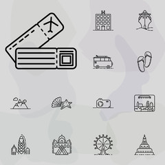 Poster - air ticket icon. summer holiday and Travel icons universal set for web and mobile
