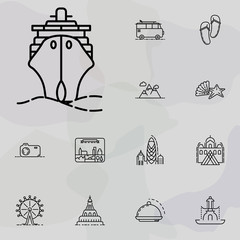 Poster - liner icon. summer holiday and Travel icons universal set for web and mobile