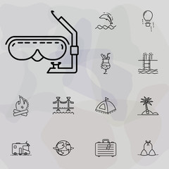 Poster - mask for diving icon. summer holiday and Travel icons universal set for web and mobile