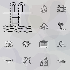 Poster - stairs to the pool icon. summer holiday and Travel icons universal set for web and mobile