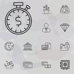 Poster - time is money icon. banking and finance icons universal set for web and mobile