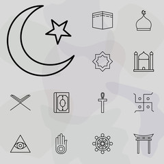 Poster - Muslim crescent and star icon. religion icons universal set for web and mobile