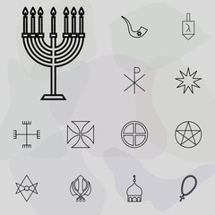 Poster - Hebrew candles icon. religion icons universal set for web and mobile
