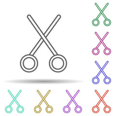 Poster - Cut sign multi color icon. Simple thin line, outline vector of web icons for ui and ux, website or mobile application
