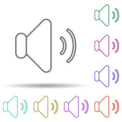 Poster - Sound sign multi color icon. Simple thin line, outline vector of web icons for ui and ux, website or mobile application