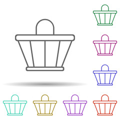 Poster - Basket multi color icon. Simple thin line, outline vector of web icons for ui and ux, website or mobile application