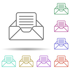Poster - Inbox sign multi color icon. Simple thin line, outline vector of web icons for ui and ux, website or mobile application