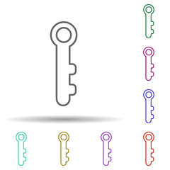 Poster - Key multi color icon. Simple thin line, outline vector of web icons for ui and ux, website or mobile application