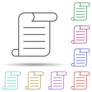 Script sign multi color icon. Simple thin line, outline vector of web icons for ui and ux, website or mobile application