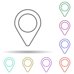 Poster - Location marker multi color icon. Simple thin line, outline vector of web icons for ui and ux, website or mobile application